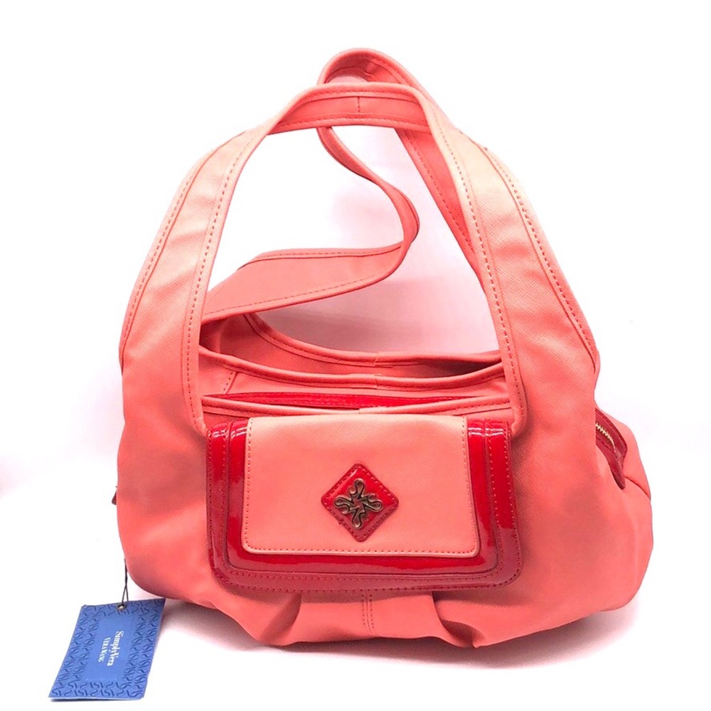 NEW Simply Vera bright coral and red shoulder bag